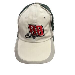 Dale Jr. #88 Hendrick Motorsports Racing Nascar White Green Strapback Hat Cap